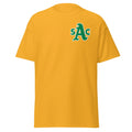 Sacramento Athletics T‑Shirt – SAC A's Logo Merchandise - 100% Cotton T-Shirt Preshrunk Knit - Gold, Black, Sport Grey - Left Chest Print
